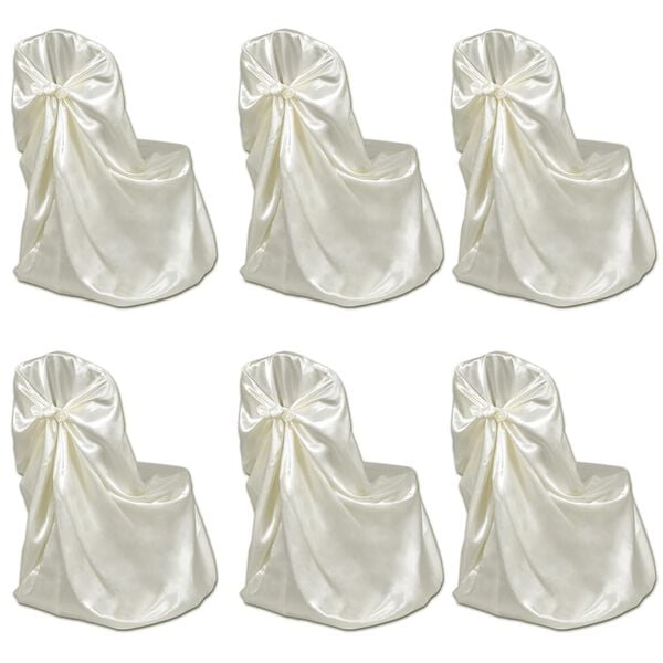 vidaXL Funda de silla para banquete de boda 12 unidades crema