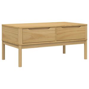 vidaXL Mesa de centro FLORO madera de pino marr&oacute;n cera 99x55,5x45 cm