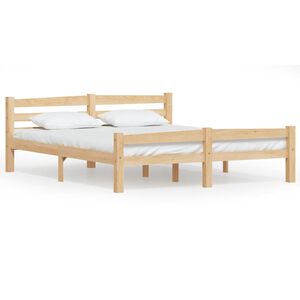 vidaXL Estructura de cama sin colch&oacute;n madera maciza de pino 160x200 cm