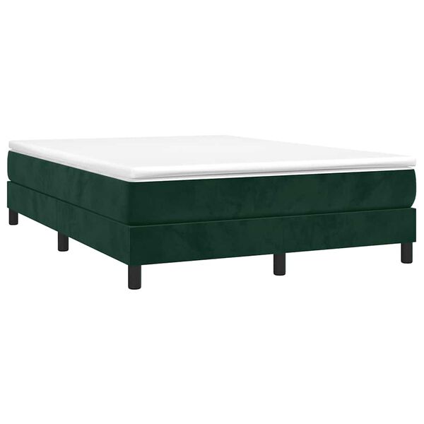vidaXL Estructura Estructura de cama con somier terciopelo verde oscuro 140x200 cm