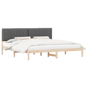 vidaXL Estructura de Cama con Cabecera Tapizada Gris oscuro