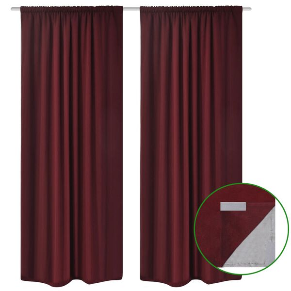 vidaXL Cortinas opacas 2 uds doble capa 140x245 borgo&ntilde;a ahorro energ&iacute;a