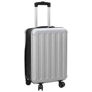 vidaXL Maleta con cerradura Plateado 34 x 23 x 55.5 cm Pl&aacute;stico ABS