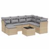 vidaXL Juego de sof&aacute;s jard&iacute;n con cojines beige mezcla 8 pzas rat&aacute;n PE