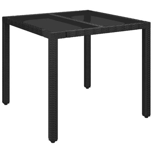 vidaXL Set de comedor de jardín 9 pzas y cojines ratán sintético negro
