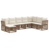 vidaXL Conjunto de sof&aacute;s de jard&iacute;n 8 pcs Beige rat&aacute;n sint&eacute;tico