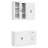 vidaXL Unidad de cocina PORTO 4 uds. Blanco Brillante
