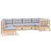 vidaXL Juego de muebles de jard&iacute;n 6 pzas y cojines madera de pino