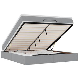 vidaXL Estructura de cama otomana colch&oacute;n tela gris claro 180x200cm
