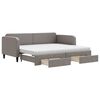 vidaXL Sofá cama nido con cajones tela gris taupe 90x200 cm