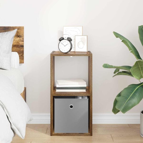 vidaXL Mesita de Noche con caj&oacute;n Roble ahumado 30,5 x 27 x 59,5 cm