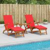 vidaXL Recliner y tumbona plegable 2 pcs Rojo 55 x 146 x 91 cm