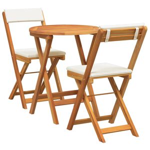vidaXL Conjunto de Comedor de Jard&iacute;n con coj&iacute;n 3 pcs Aceite Natural