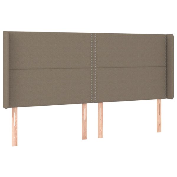 vidaXL Cabecero con LED de tela gris taupe 183x16x118/128 cm