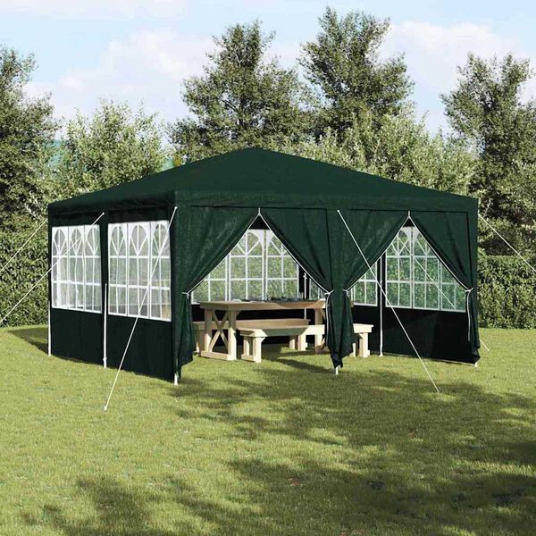vidaXL Carpa de Fiesta Verde y blanco 400 x 400 x 266 cm