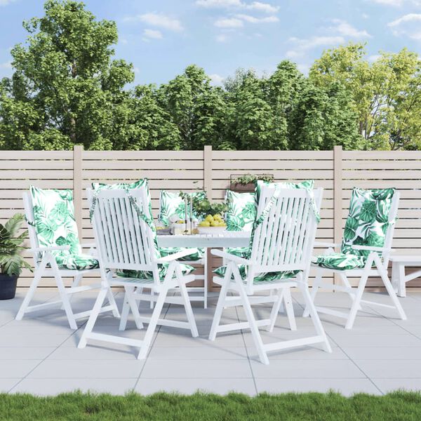 vidaXL Cojines silla respaldo alto 6 uds tela Oxford estampado hojas