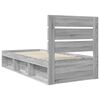 vidaXL Estructura de cama con cabecera Gris Sonoma 90 x 200 cm