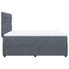 vidaXL Cama box spring con colch&oacute;n terciopelo gris oscuro 140x190 cm