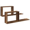 vidaXL Estantes flotantes 2 uds. Madera envejecida 80 x 15 x 30 cm