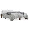vidaXL Estructura cama madera ingenier&iacute;a metal marr&oacute;n roble 135x190 cm