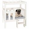 vidaXL Cama para perros madera maciza de pino blanco 65,5x50,5x70 cm