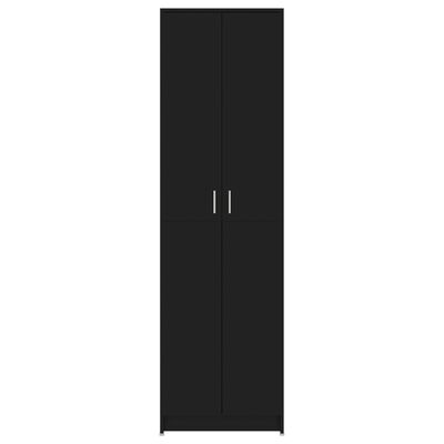 vidaXL Armario de pasillo de madera contrachapada negro 55x25x189 cm