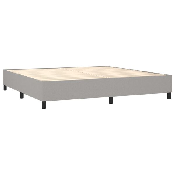 vidaXL Cama box spring con colch&oacute;n tela gris claro 200x200 cm