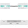 vidaXL Mueble de salón de TV con luces LED blanco brillante 5 piezas