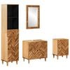 vidaXL Juego de Muebles de Ba&ntilde;o 4 uds. Madera de mango maciza