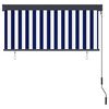 vidaXL Estor enrollable de exterior azul y blanco 140x250 cm