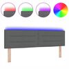 vidaXL Cabecero LED con luces de tiras LED Gris oscuro 160 cm tela
