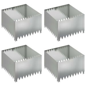 vidaXL Borde de C&eacute;sped 4 uds. 60 x 60 x 35 cm Acero Plateado