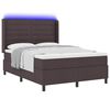vidaXL Cama tipo Box Spring Marr&oacute;n oscuro 140 x 200 cm tela