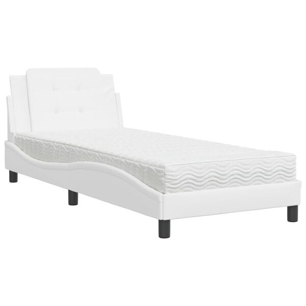 vidaXL Estructura de cama sin colch&oacute;n Zadar cuero sint&eacute;tico blanco 80x200 cm