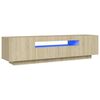 vidaXL Mueble de TV con luces LED roble Sonoma 160x35x40 cm