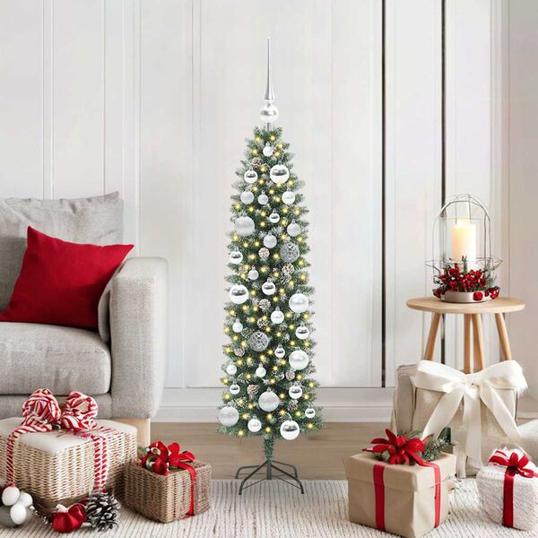 vidaXL &Aacute;rbol Navide&ntilde;o Artificial Delgado con 150 LED Verde y 120 cm