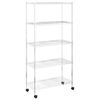 vidaXL Estante almacenaje 5 niveles ruedas 75x35x155 cm cromado 250 kg