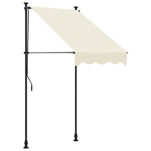 vidaXL Toldo retr&aacute;ctil de tela y acero crema 100x150 cm