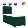 vidaXL Cama box spring con colch&oacute;n terciopelo verde oscuro 90x200 cm