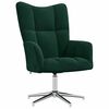 vidaXL Sill&oacute;n de relax con taburete terciopelo verde oscuro