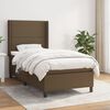 vidaXL Cama box spring con colch&oacute;n tela marr&oacute;n oscuro 90x200 cm