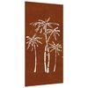 vidaXL Adorno de pared de jard&iacute;n acero corten dise&ntilde;o palmera 105x55 cm