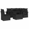 vidaXL Set de sof&aacute;s de jard&iacute;n 6 piezas y cojines rat&aacute;n sint&eacute;tico negro