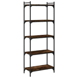 vidaXL Librer&iacute;a 5 estantes madera ingenier&iacute;a roble ahumado 60x30x154cm