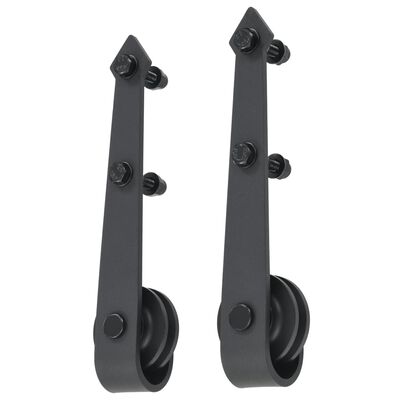 vidaXL Kit de herrajes para puertas correderas acero negro 183 cm