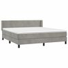 vidaXL Cama box spring con colch&oacute;n terciopelo gris claro 160x200 cm