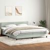 vidaXL Cama box spring con colch&oacute;n terciopelo gris claro 180x220 cm