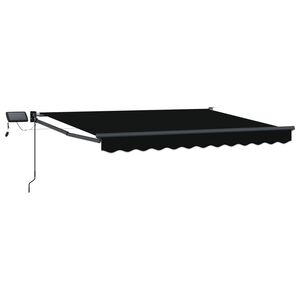 vidaXL Toldo manual retr&aacute;ctil con LEDs Negro y Antracita 3 x 2,5 m