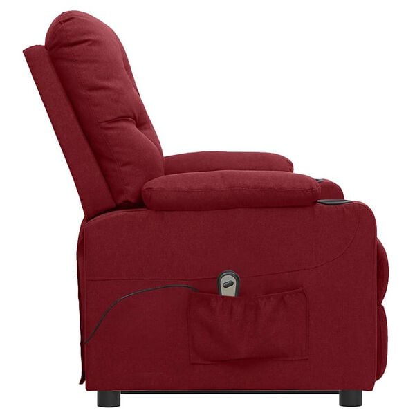 vidaXL Sill&oacute;n elevable tela rojo tinto