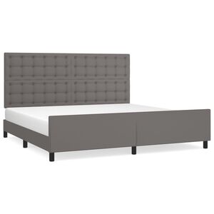 vidaXL Estructura de cama sin colch&oacute;n cuero sint&eacute;tico gris 200x200 cm